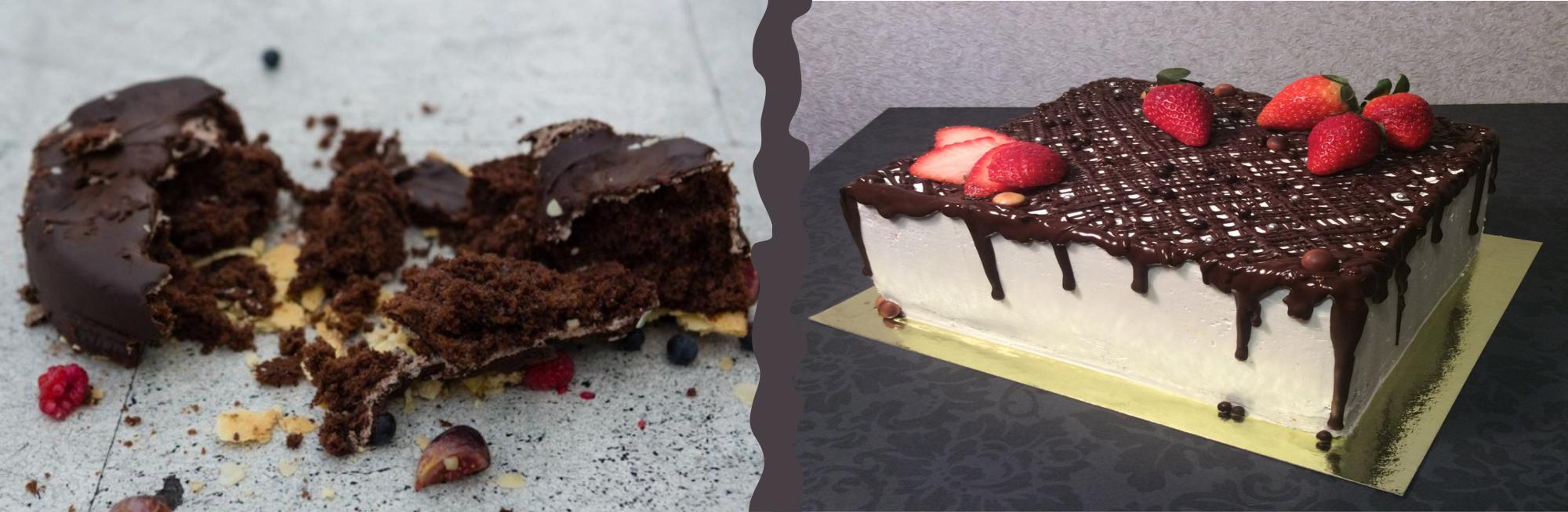 Испорченый торт из-зи плохого хранения